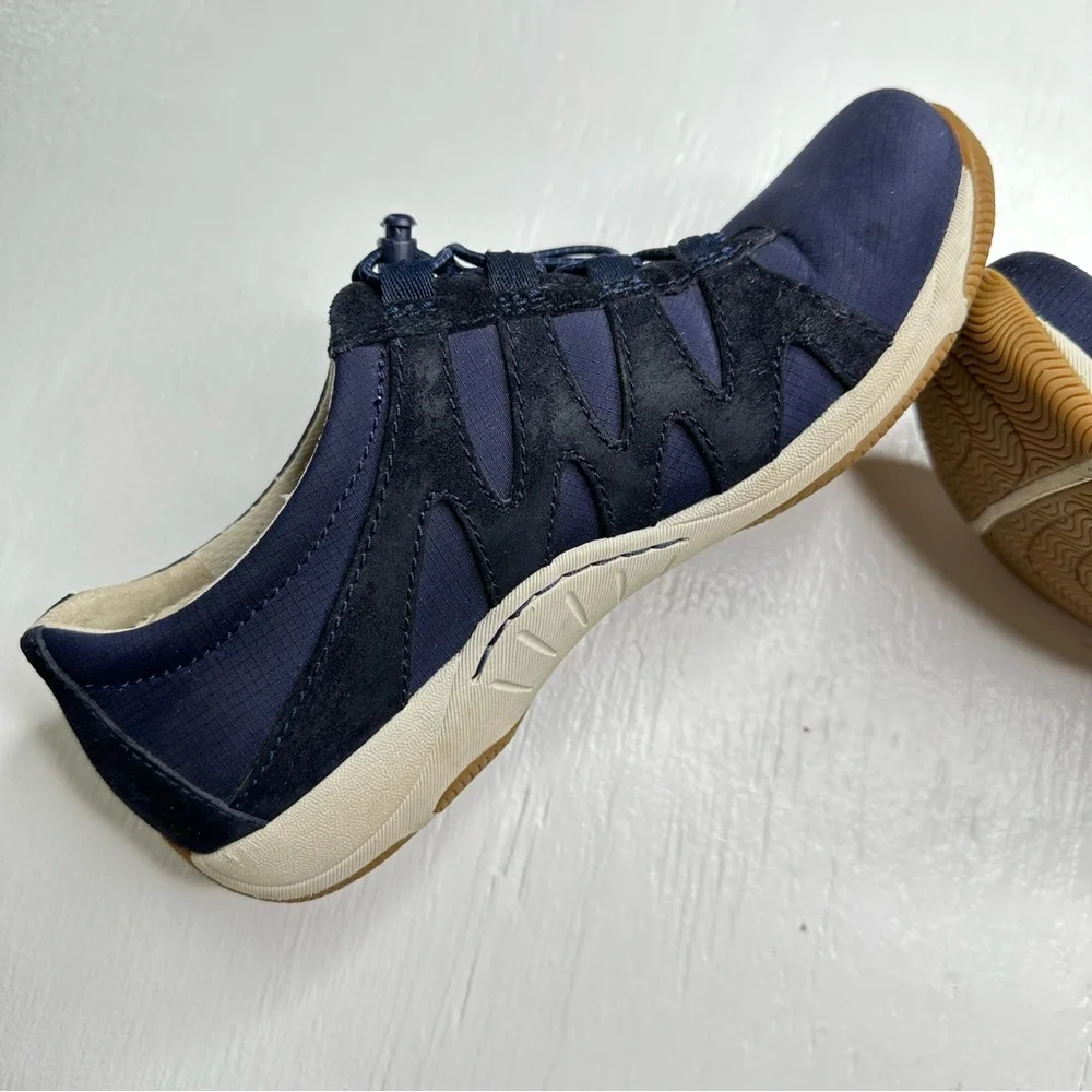 Dansko Womens Harlie Sneakers Womens Size 37 6.5/7 Navy Blue Suede Leather Shoes